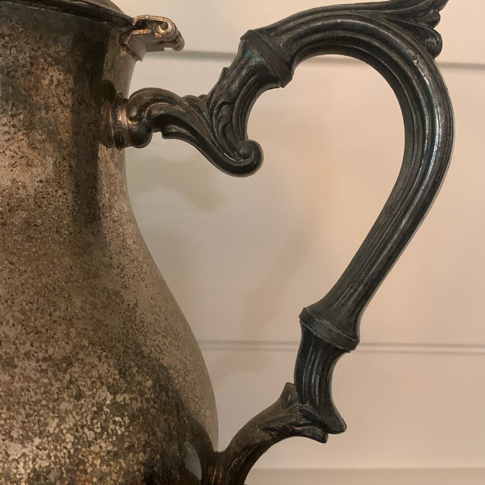 LS Co. Tea / Coffee Pot Silverplated 9" Tall- Uncleaned Patina!! - Picture 13 of 16